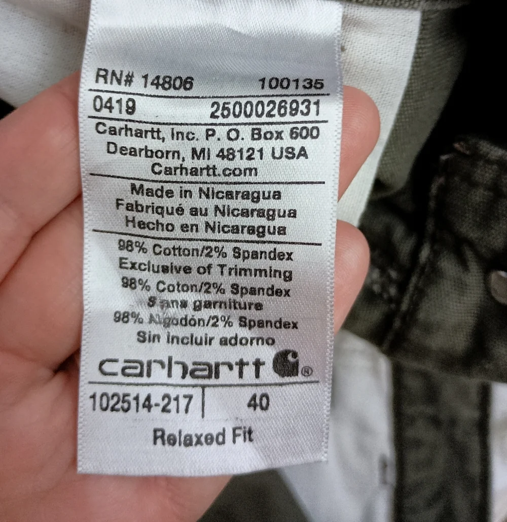 CARHARTT Green Cargo‎ Shorts Durable Relaxed Fit (#1,427)